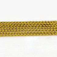 Braided Non-Elastic Beading Metallic Cords, 8-Ply, Goldenrod, 1mm, about 109.36 yards(100m)/bundle(MCOR-R002-1mm-04)