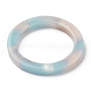 Cellulose Acetate(Resin) Finger Rings, Plain Band Rings, Sky Blue, US Size 6, Inner Diameter: 17mm(RJEW-Z007-02A)