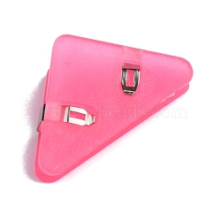 Plastic Bulldog Binder Clips, Triangle with Iron Findings, for Office School Supplies, Hot Pink, 3x5.2x1.9cm(TOOL-WH0051-10D)