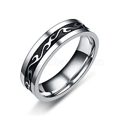 201 Stainless Steel Dragon Pattern Finger Rings for Men, Stainless Steel Color, US Size 9(18.9mm)(FS-WGE821B-03)