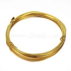 Round Aluminum Craft Wire, for Beading Jewelry Craft Making, Gold, 15 Gauge, 1.5mm, 10m/roll(32.8 Feet/roll)(AW-D009-1.5mm-10m-14)