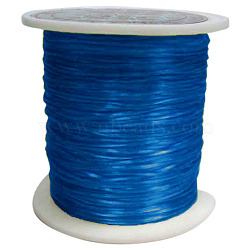 Flat Elastic Crystal String, Elastic Beading Thread, for Stretch Bracelet Making, Dyed, Steel Blue, 0.8mm, about 65.61 yards(60m)/roll(EW030-1)