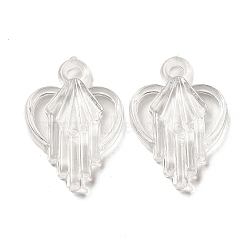 Valentine's Day Transparent Acrylic Pendants, Clear, Heart, 30.5x20.5x4.5mm, Hole: 3mm, about 354pcs/500g(TACR-G048-03B)