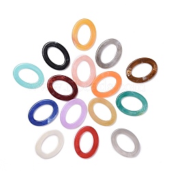Oval Imitation Gemstone Acrylic Linking Rings, Mixed Color, 37x28x3.5mm(X-OACR-R022-M)