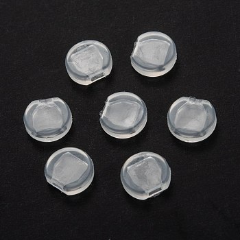 Plastic Earring Pads, Clip Earring Cushions, For Clip-on Earrings, Clear, 8.5x9x3mm, Hole: 3x1.5mm