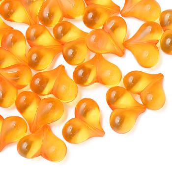 Transparent Acrylic Beads, Heart, Orange, 17.5x22x10mm, Hole: 1.4mm, about 260pcs/500g