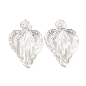 Valentine's Day Transparent Acrylic Pendants, Clear, Heart, 30.5x20.5x4.5mm, Hole: 3mm, about 354pcs/500g
