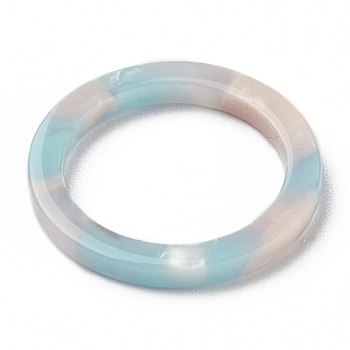 Cellulose Acetate(Resin) Finger Rings, Plain Band Rings, Sky Blue, US Size 6, Inner Diameter: 17mm