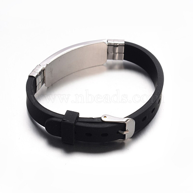 Jewelry Black Color Rubber Cord Bracelets(BJEW-G468-28)-2