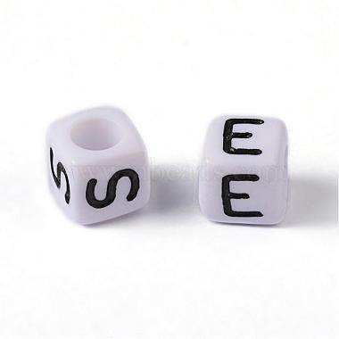 Mixed Letters White Letter Acrylic Cube Beads(X-PL37C9308)-3