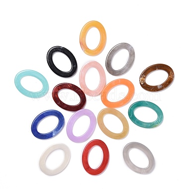 37mm Mixed Color Oval Acrylic Connectors/Links