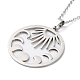 201 Stainless Steel Sun with Moon Phase Pendant Necklace with Cable Chains(NJEW-Q317-04P)-3