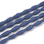 Elastic Cord, with Nylon Outside and Rubber Inside, Steel Blue, 5mm, about 100yard/bundle(300 feet/bundle)(EC-S003-12C)