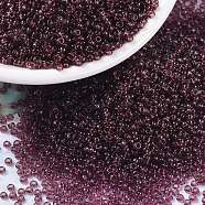 MIYUKI Round Rocailles Beads, Japanese Seed Beads, 15/0, (RR153) Dark Smoky Amethyst, 15/0, 1.5mm, Hole: 0.7mm, about 250000pcs/pound(SEED-G009-RR0153)