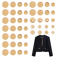 WADORN 40 Sets 4 Style Alloy Snap Button, Cotton-padded Clothes Coat Down Jacket Buckle, Golden, 10~17x5.5~6mm, 10 Sets/style(BUTT-WR0001-12)