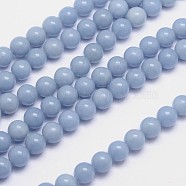 Natural Angelite Beads Strands, Round, 8mm, Hole: 1mm, about 50pcs/strand, 15.5 inch(G-L411-18-8mm)