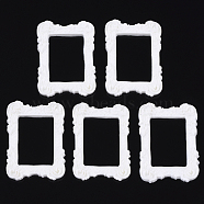 Resin Open Back Bezel, Photo Frame Shape, White, 47~48x34~35x7mm(X-CRES-N022-58)