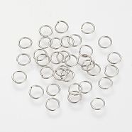 Brass Jump Rings, Nickel Free, Real Platinum Plated, Closed but not Soldering, 18 Gauge, 6x1mm(X-KK-T014-126P)