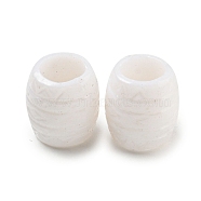 Opaque Acrylic European Beads, Large Hole Beads, Barrel, White, 10.5x9.5mm, Hole: 6mm, about 1110pcs/500g(SACR-L007-027)