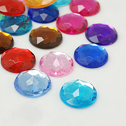 Imitation Taiwan Acrylic Rhinestone Flat Back Cabochons, Faceted, Half Round/Dome, Mixed Color, 18x6mm, 200pcs/bag(GACR-D003-18mm-M)