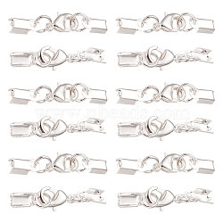 SUNNYCLUE 24 Sets 2 Colors Clip Ends With Lobster Claw Clasps, Nice for Jewelry Making, Golden & Silver, 24 stes/box(FIND-SC0001-94)