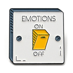 Emotion Switch Enamel Pins, Electrophoresis Black Alloy Brooch, White, 30x29x1.5mm(JEWB-Q031-03EB)