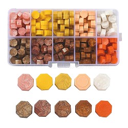 Sealing Wax Particles, for Retro Seal Stamp, Octagon, Mixed Color, 9mm, 10 colors, 25pcs/color, 250pcs/box(DIY-X0099-07B)