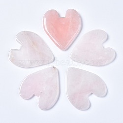 Natural Rose Quartz Heart Gua Sha Stone, Gua Sha Scraping Massage Tool, for SPA Relaxing Meditation Massage, 73~75x65~66x5.5~8.5mm(G-T132-037)