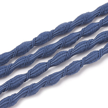 Elastic Cord, with Nylon Outside and Rubber Inside, Steel Blue, 5mm, about 100yard/bundle(300 feet/bundle)