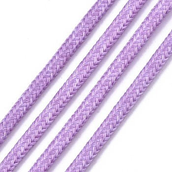 Luminous Polyester Braided Cords, Medium Orchid, 3mm, about 100yard/bundle(91.44m/bundle)