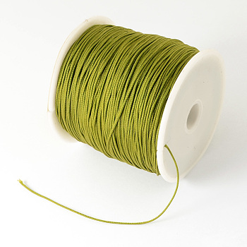 Braided Nylon Thread, Chinese Knotting Cord Beading Cord for Beading Jewelry Making, Olive, 0.5mm, about 150yards/roll