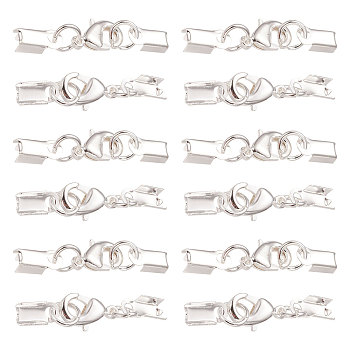 SUNNYCLUE 24 Sets 2 Colors Clip Ends With Lobster Claw Clasps, Nice for Jewelry Making, Golden & Silver, 24 stes/box