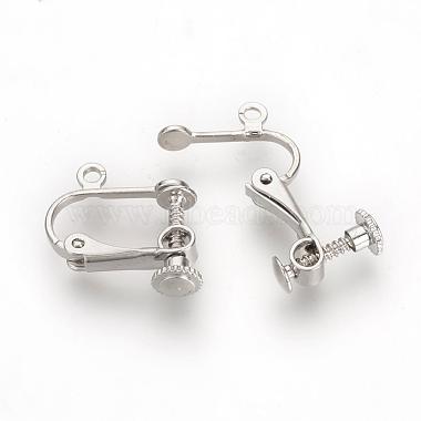 Brass Screw Clip-on Earring Findings(KK-R071-04P)-2