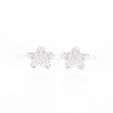 Blume ABS Kunststoff Imitation Perle Perlenkappen(OACR-T006-40B)-4