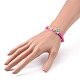 8Pcs 8 Color Opaque Acrylic Faceted Rondelle & Flower Beaded Stretch Bracelets(BJEW-JB09100)-3