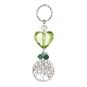 Tree of Life Alloy & Natural Green Aventurine Chips Pendant Keychain(KEYC-JKC00594)-2