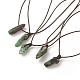 Natural Ruby in Zoisite Nugget Pendant Necklace with Cowhide Leather Cord(NJEW-JN03882-05)-1