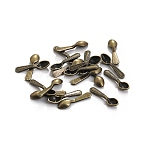 100Pcs Alloy Silverware Miniature Ornaments, Micro Landscape Home Dollhouse Accessories, Pretending Prop Decorations, Spoon, Antique Bronze, 19x5mm(PW-WGF7D5F-01)