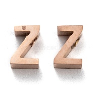 Ion Plating(IP) 304 Stainless Steel Charms, Alphabet, Rose Gold, Letter.Z, 8x5x3mm, Hole: 1.8mm(STAS-K216-41Z-RG)