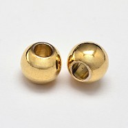Rack Plating and Vacuum Plating Brass Round Spacer Beads, Golden, 5mm, Hole: 1.5mm(KK-I598-03G-RS)