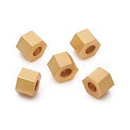 Brass Beads, Long-Lasting Plated, Matte Style, Hexagon, Real 18K Gold Plated, 6.5x6.5x4.5mm, Hole: 2.8mm(KK-G390-20MG)