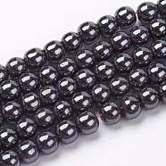 Non-Magnetic Synthetic Hematite Beads Strands, Round, 6mm, Hole: 1mm, about 65pcs/strand, 15.5 inch(G-H1624-6mm-2)