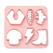 ABS Plastic Cookie Cutters, Mushroom/Leaf/Bat, Pink, 100x100mm(BAKE-YW0001-018)