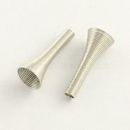Iron Spring Beads, Coil Beads, Platinum, 28x9mm, Hole: 3~8mm, about 648pcs/998g(IFIN-R195-02P)