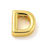 Brass Pendants, Real 18K Gold Plated, Letter D, 8x7.5x3mm, Hole: 1.2mm(KK-P263-13G-D)