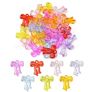 Transparent Acrylic Pendants, Bowknot Charms, Mixed Color, 29.5x24.5x4.5mm, Hole: 3mm(TACR-YW0001-80)