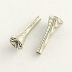 Iron Spring Beads, Coil Beads, Platinum, 28x9mm, Hole: 3~8mm, about 650pcs/1000g(IFIN-R195-02P)