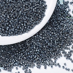 MIYUKI Delica Beads, Cylinder, Japanese Seed Beads, 11/0, (DB0453) Galvanized Gunmetal, 1.3x1.6mm, Hole: 0.8mm, about 2000pcs/10g(X-SEED-J020-DB0453)
