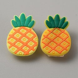 Cute Fruit Silicone & Plastic Clips, for Paper Document, School Office Supplies, Pineapple, 33.5x23.5x14mm(AJEW-WH0248-373I)