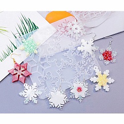 DIY Christams Silicone Pendant Molds, Resin Casting Molds, Snowflake, 115x112x4.5mm, Hole: 1.7~2.7mm, Inner Diameter: 34.5~47.5x30~36mm(DIY-F140-02D)